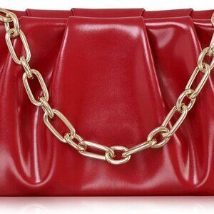 Clutch Purse for Women - Evening Small Shoulder Bag Anti Theft Removable Chain A
